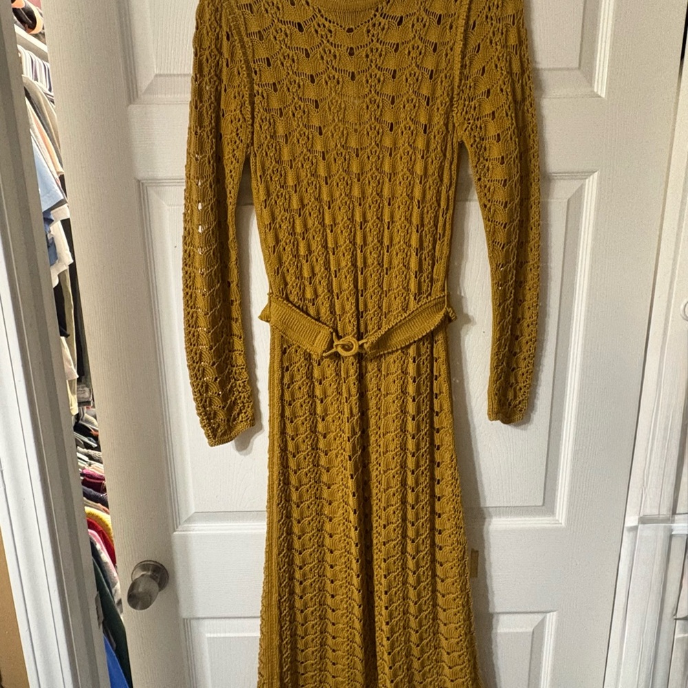 Zimmermann Mustard Long Sleeve Knit Dress